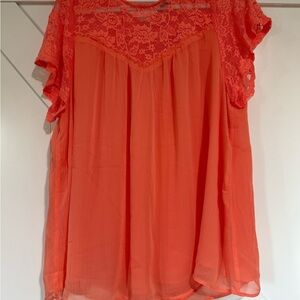 Torrid Vibrant Orange Lace Blouse